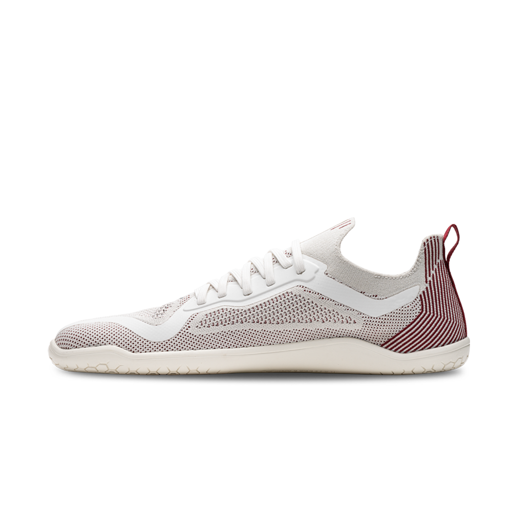 Vivobarefoot Primus Lite Knit Mens Off White/Burgundy