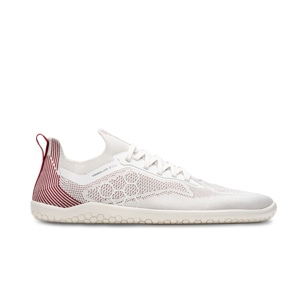 Vivobarefoot Primus Lite Knit Mens Off White/Burgundy