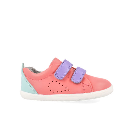Bobux Step Up Grass Court Ocean Coral + Mauve Combo