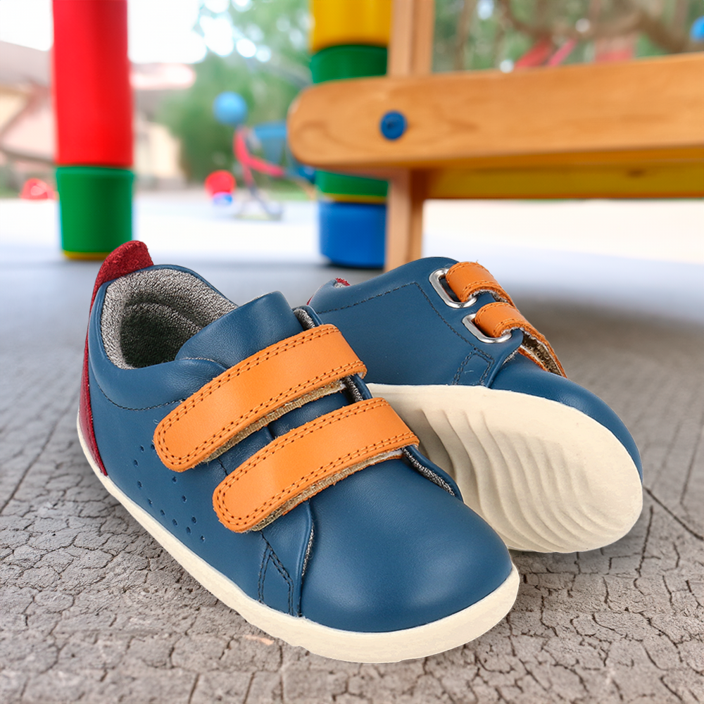 Bobux Step Up Grass Court Tidal Teal + Cranbery Combo