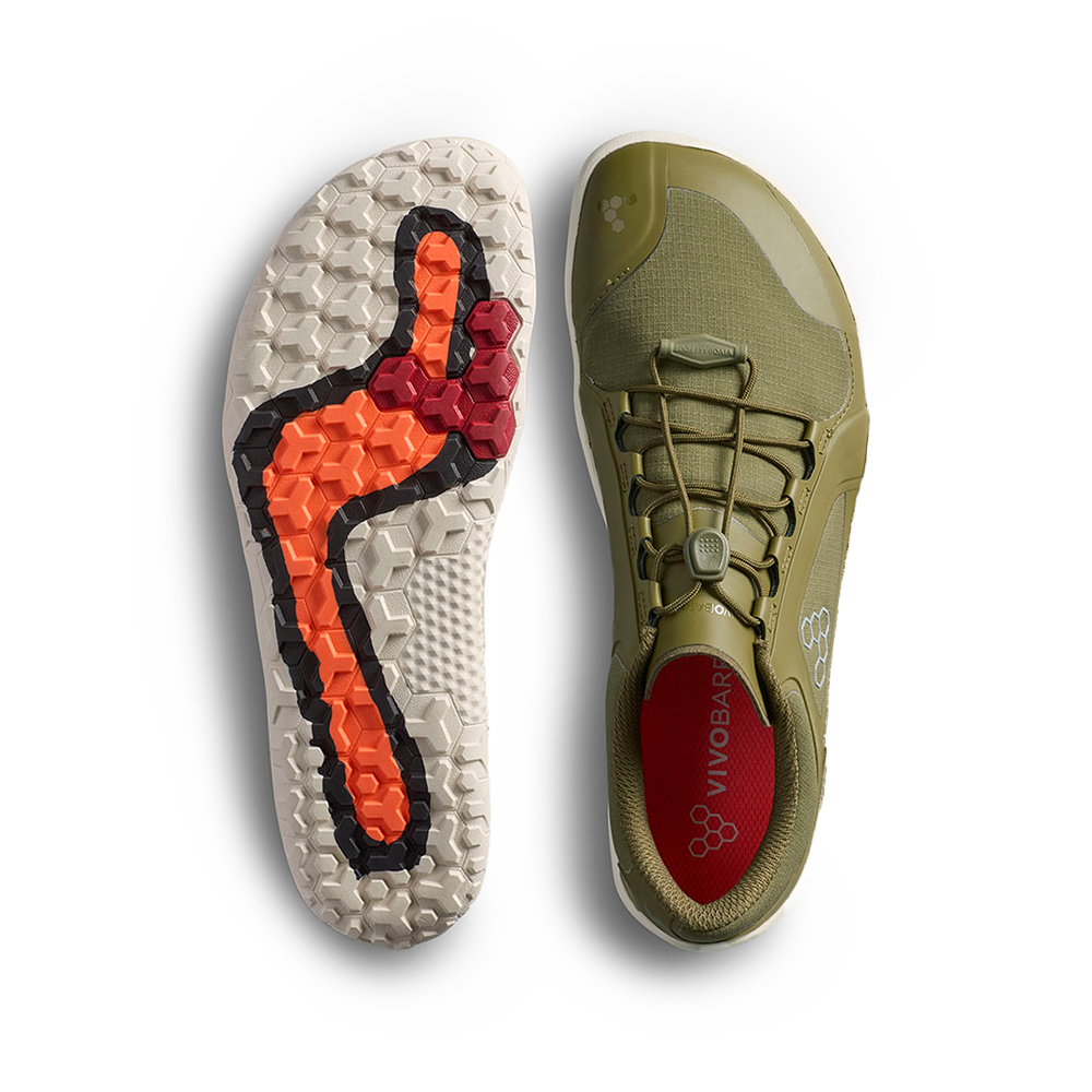 Vivobarefoot Primus Trail III All Weather FG Womens Dark Olive/White