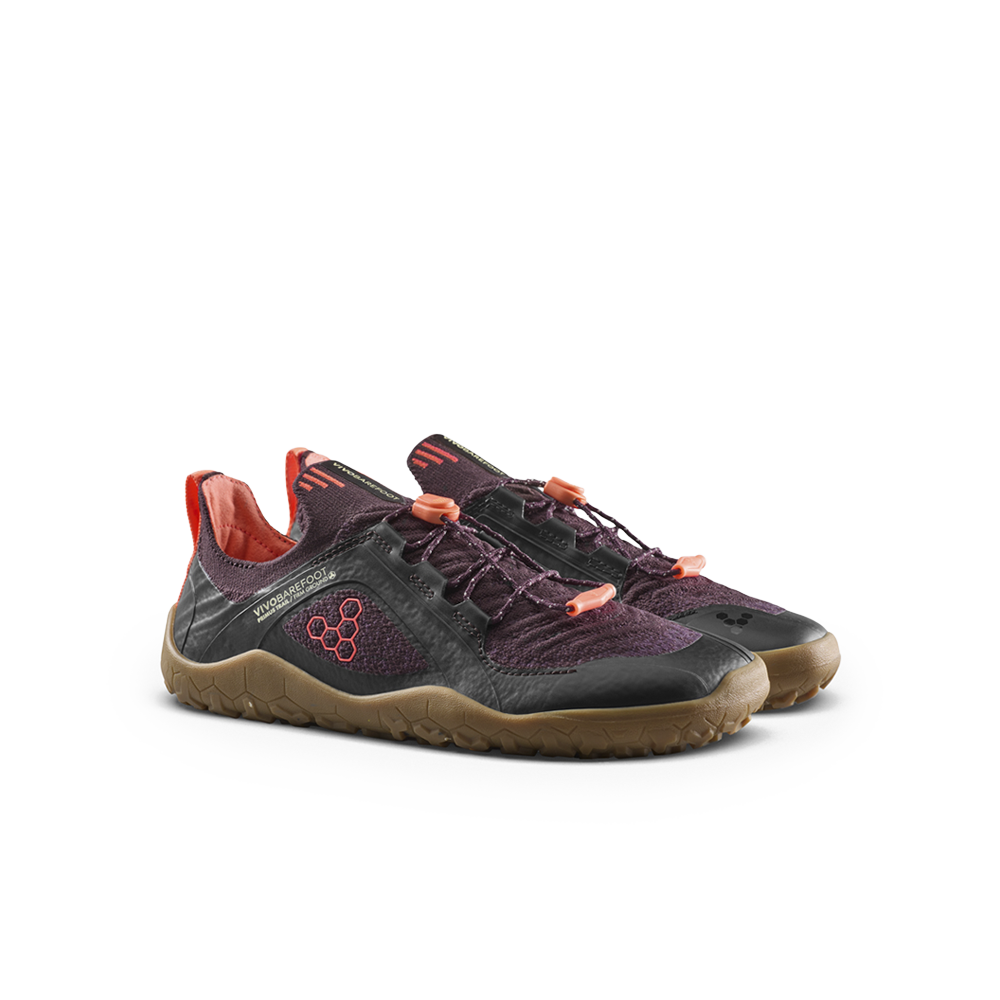 Vivobarefoot Primus Trail Knit FG Juniors Huckleberry/ Molten Lava