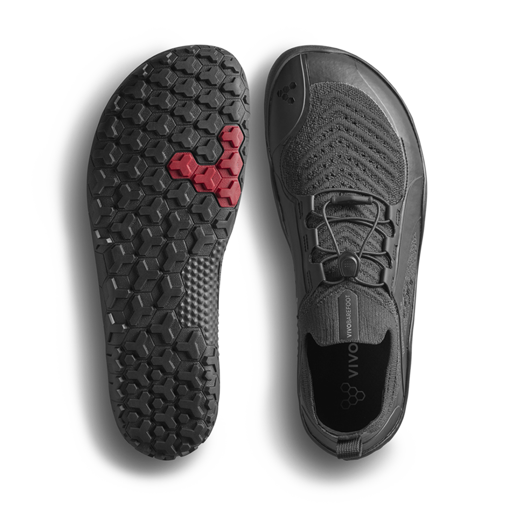 Vivobarefoot Primus Trail Knit FG Grounding Mens Obsidian/Obsidian