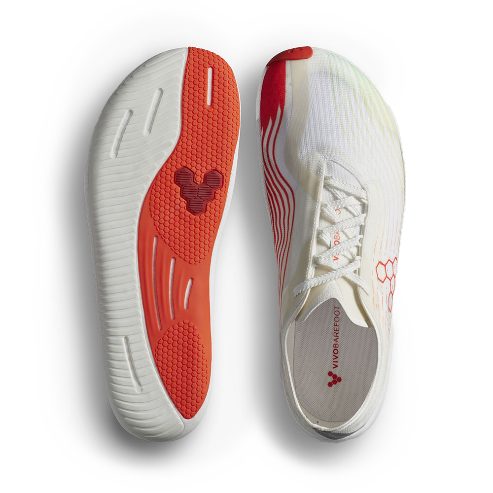 Vivobarefoot Primus Flow Mens Bright White/ Neon Orange