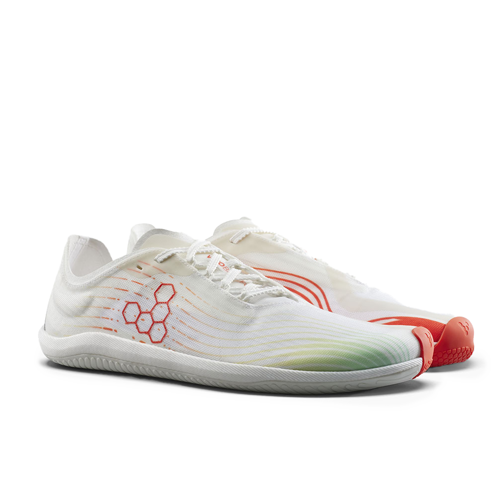 Vivobarefoot Primus Flow Mens Bright White/ Neon Orange