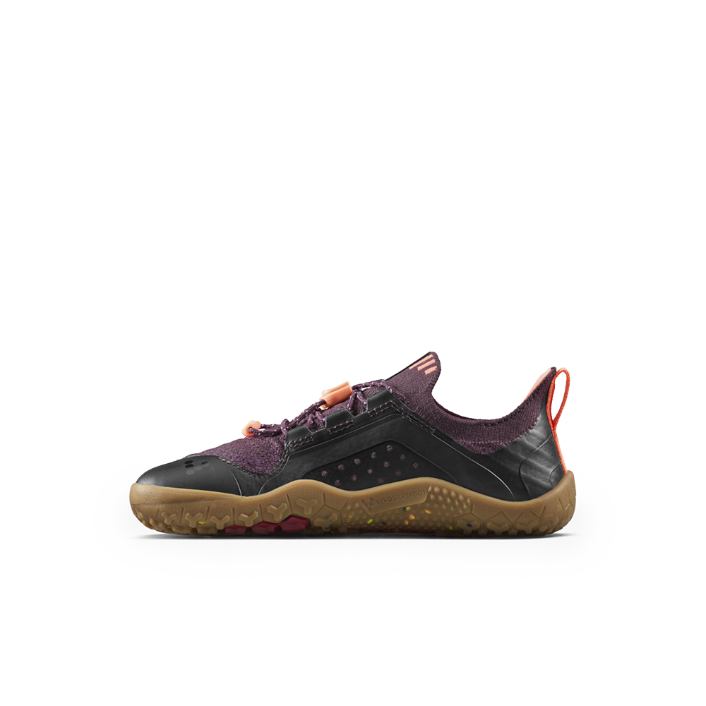 Vivobarefoot Primus Trail Knit FG Kids Huckleberry/ Molten Lava