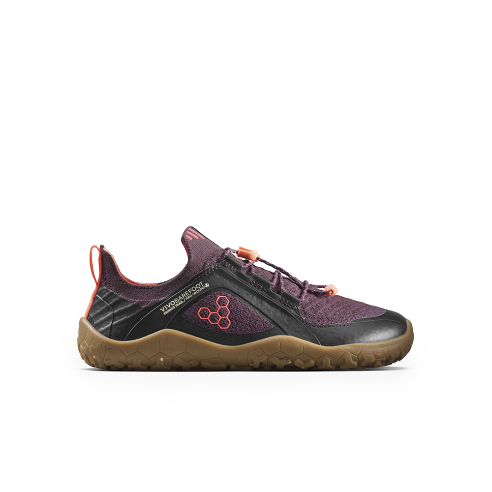 Vivobarefoot Primus Trail Knit FG Juniors Huckleberry/ Molten Lava