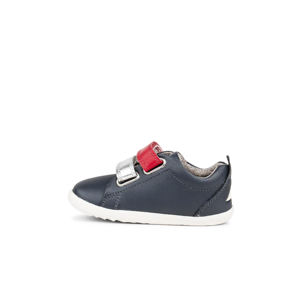 Bobux Step Up Grass Court Switch Kids Navy (Red + Silver Metallic)