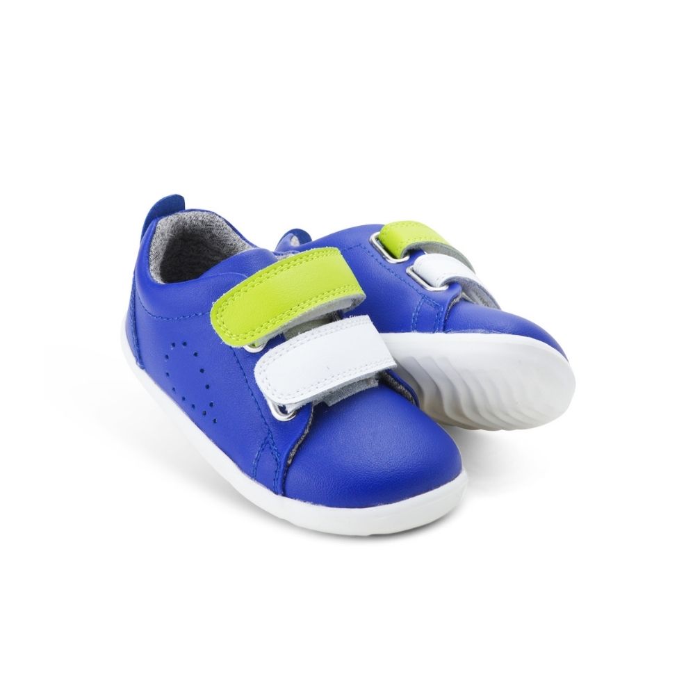 Bobux Step Up Grass Court Switch Blueberry (Lime + White) Trainer Pair