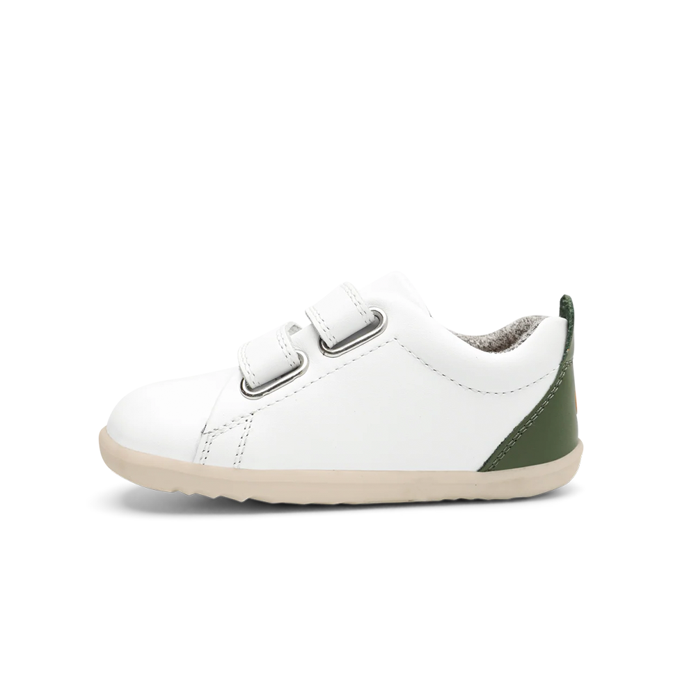 Bobux Step Up Grass Court White + Forest