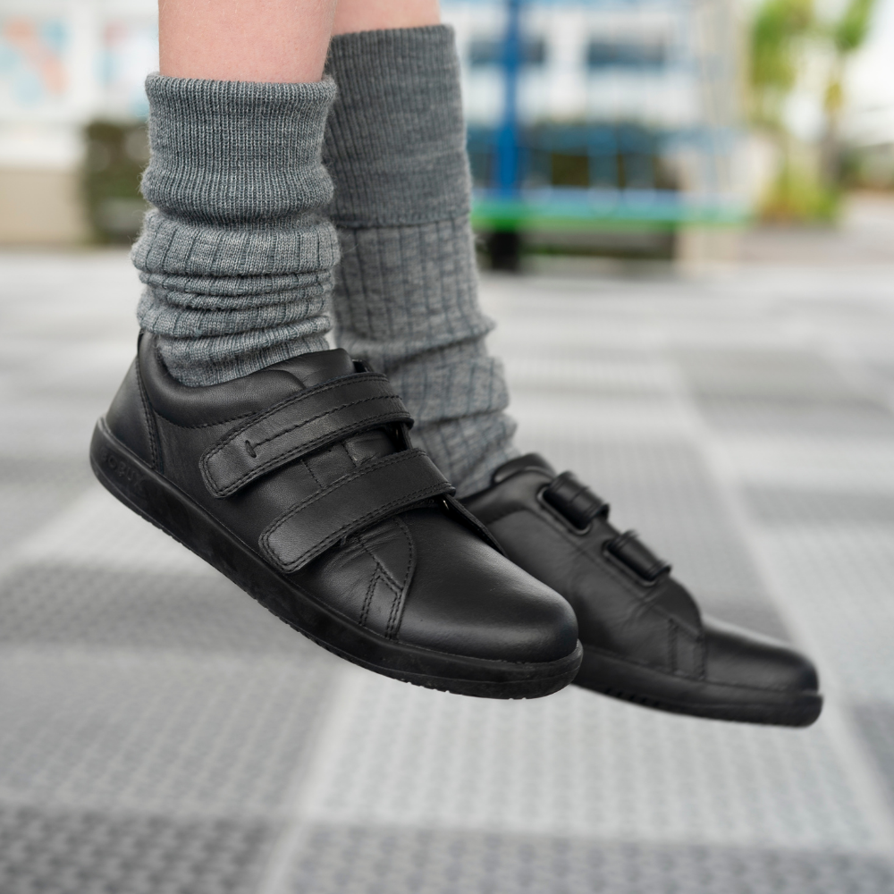 Bobux Kids Plus Venture School Shoe Black in use 4